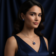 Royal Blue & Diamond Swirl Pendant Set - Image 8