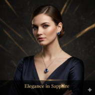 Royal Blue & Diamond Swirl Pendant Set - Image 3