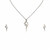 Swirl Diamond Pendant and Earrings Set - Image 3