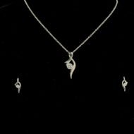 Swirl Diamond Pendant and Earrings Set