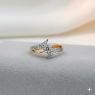 Two-Toned Twisted Bypass Diamond Ring - Image 4