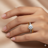 Two-Toned Twisted Shank Diamond Engagement Ring - Image 3