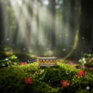 Wide Band Gold & Diamond Ring - Image 6