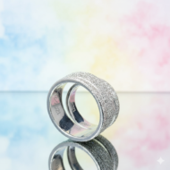 Wide Pavé Diamond Eternity Couple Ring - Image 3