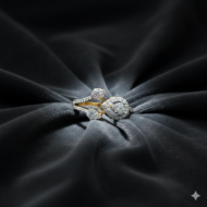 Yellow Gold & Diamond Leaf Motif Bypass Ring
