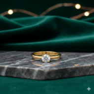 Yellow Gold Solitaire Diamond Ring - Image 3