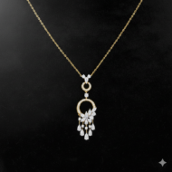 Gold Cascading Teardrop Pendant Necklace