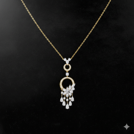 Gold Cascading Teardrop Pendant Necklace