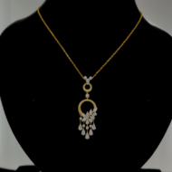 Gold Cascading Teardrop Pendant Necklace - Image 3