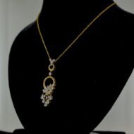 Gold Cascading Teardrop Pendant Necklace - Image 2